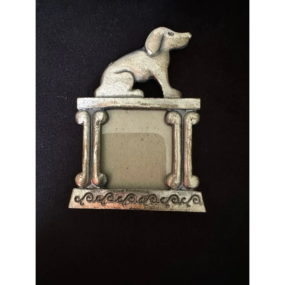 2 VTG Mini Pet Frames Cat and Dog Set IGodinger Glass Frames Tabletop